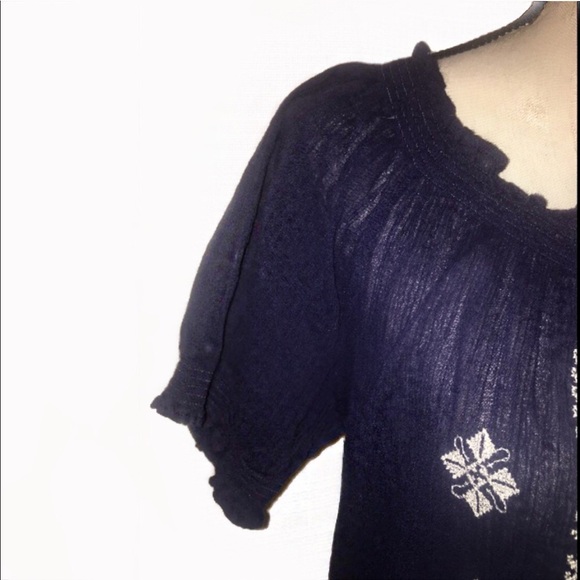 Joie Embroidered Peasant Top Tunic - Picture 3 of 6